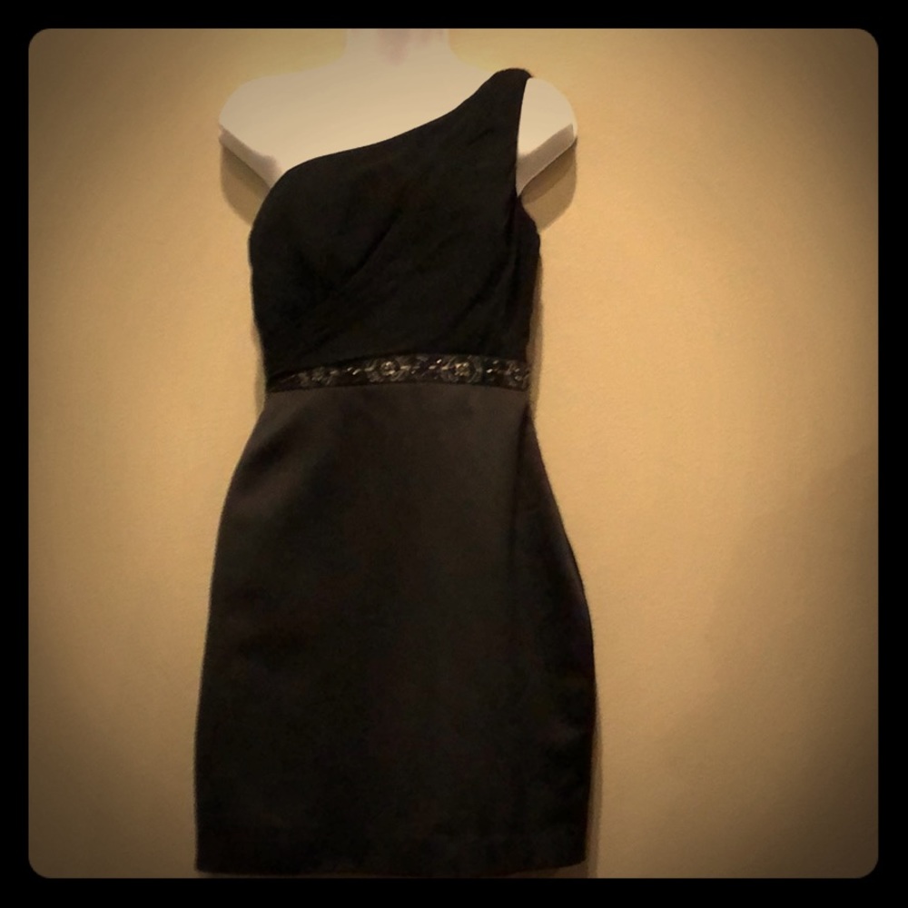 Black ladies one shoulder dress - David’s bridal